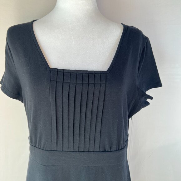 🖤Elegant Liz Claiborne Black Dress Size L Cotton Blend Timeless Silhouette - Picture 2 of 9